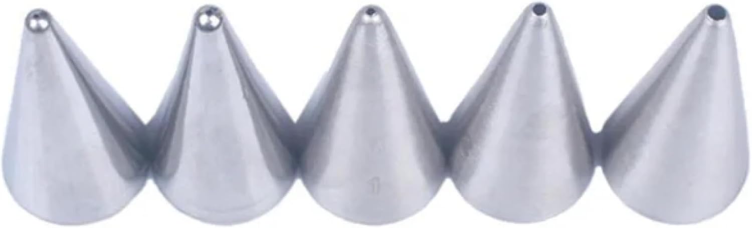 Baking Supplies Round Stainless Steel Piping Tips Pastry Cookie Cream Icing Piping Cake Decorating Tools Pastry Nozzle Cake Decorating Tips Set