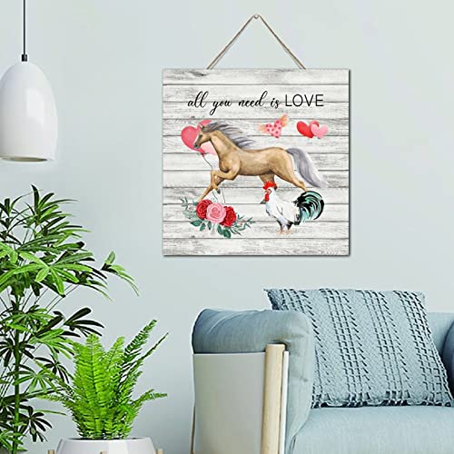 Rose rouge rustique et cœur en bois pour un foyer chaleureux