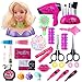 QUNLE Set di 35 testine di trucco per bambini, per la testa dello styling della bambola, per il trucco dei bambini, per acconciare le bambole con gli accessori per la ragazza
