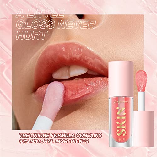 Langmanni Moisturizing Lip Oil,No-Sticky Lip Gloss Lip Balm Lip Care,Fruit Flavoured Lip Oil For Dry Lip's Moisturizing Hydrating And Nourishing (Strawberry) #TOP5
