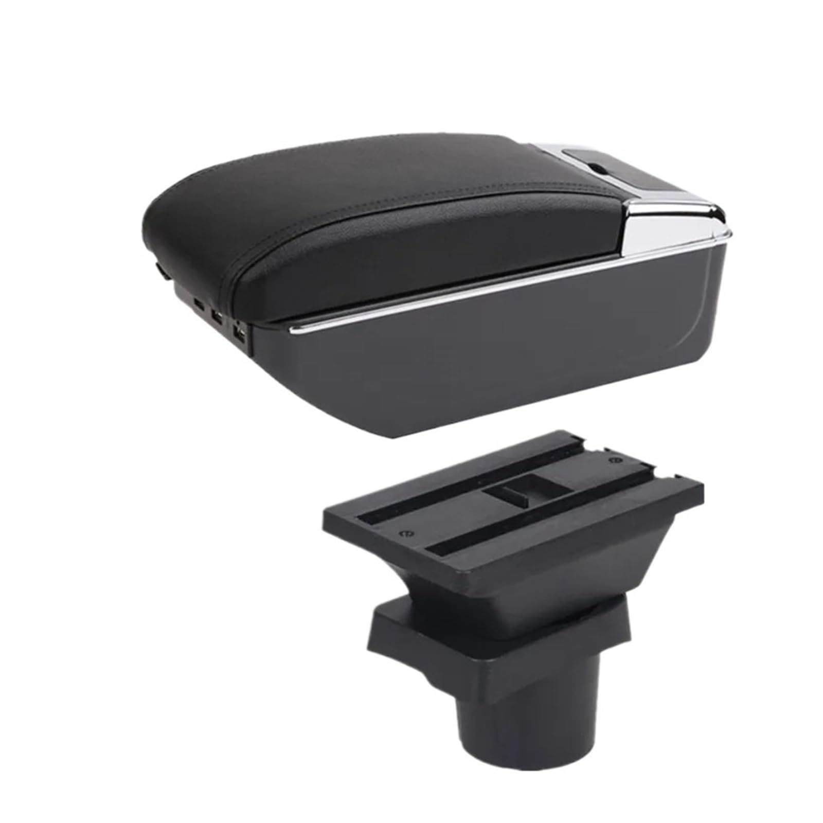 Ggwqoops Car Armrests For Skoda For Citigo 2009-2020 Car Armrest Console Storage Box Dedicated Retrofit Accessories Armrest Box(C black line 7USB)