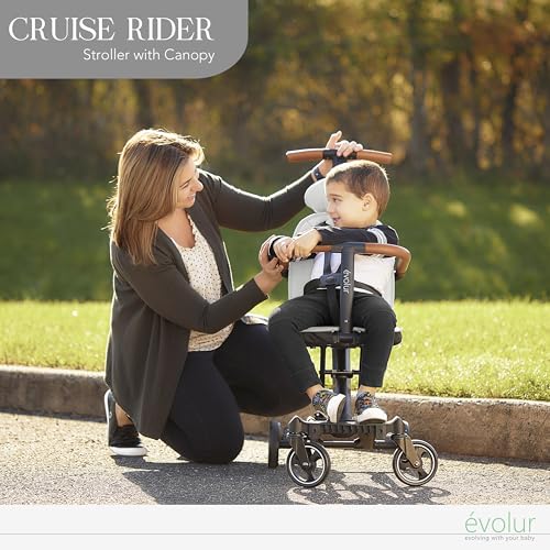 Image of evolur Cruise Rider Stroller with Canopy, Lightweight Umbrella Stroller with Compact Fold, Easy to Carry Travel Stroller - Koala Gray