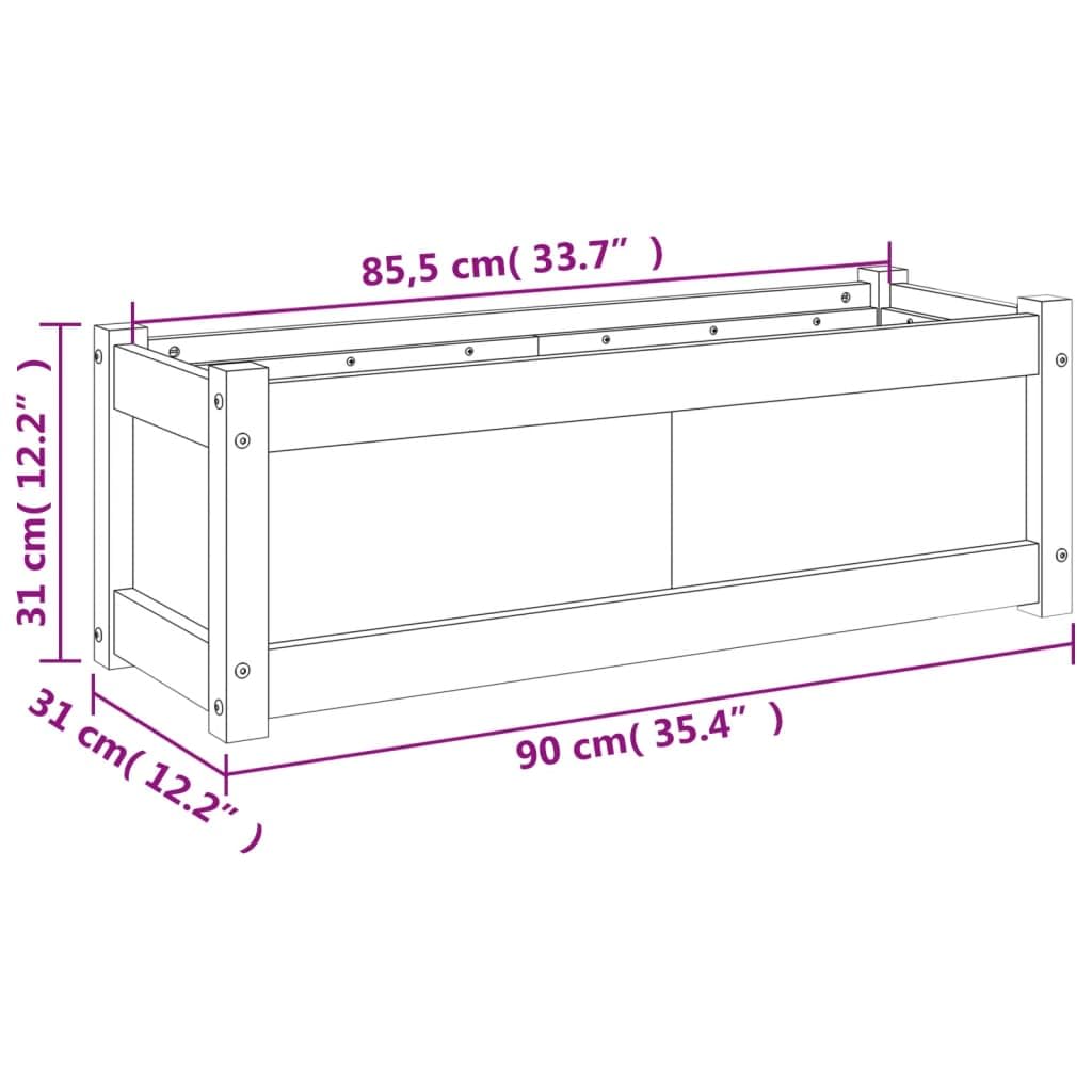 vidaXL Donica ogrodowa, 90x31x31 cm, lite drewno daglezjowe