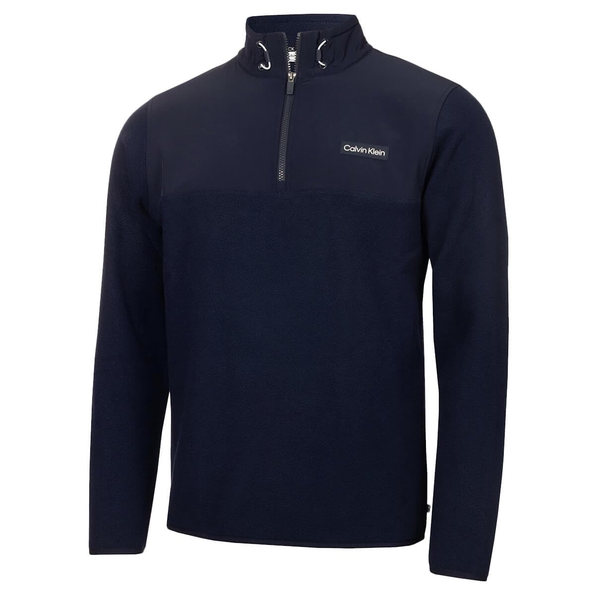 Calvin Klein Mens Hybrid Polar Fleece Sweater - Evening Blue - XXL