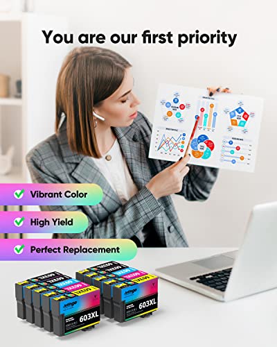 Jetingo 10 Pezzi 603xl Cartucce d'inchiostro 603XL...