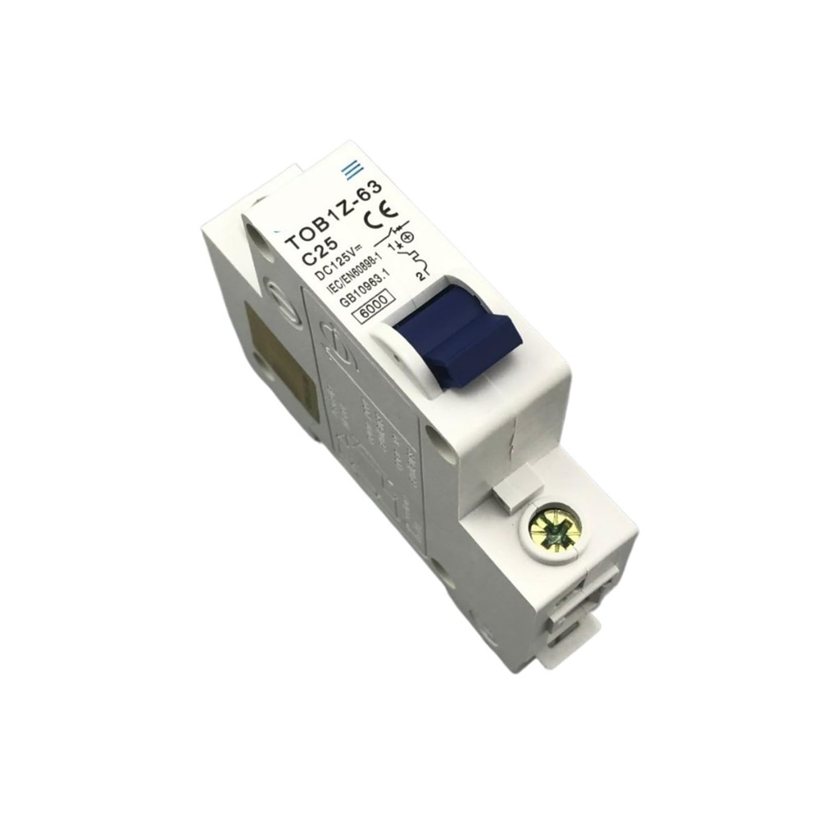 Disyuntor MCB para evitar sobrecargas en líneas de corriente directa de 125V 25A 2