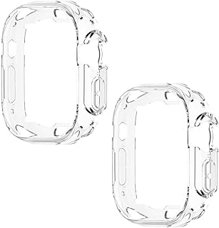 USTIYA Case for Apple Watch Ultra 49 mm Case Bumper, Shock-Absorption TPU Cover Transparent