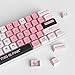 Guffercty kred Cute PBT XDA Keycaps 144 Keys Pink Heart Custom Keycaps 75 Percent Keyboard Keys Caps with keycap Puller for Mechanical Keyboards （Pink Plastic）