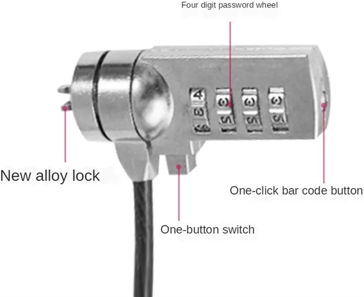 1Pcs Lock Laptop Computer Password Lock 1.2 Meters /1.1 Meters Wire Rope Protection Keys Lock Accessories(A1Pcs 1.2 meters)