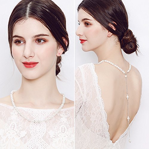 Preisvergleich Produktbild FXmimior Brautschmuck mit Perlen und Kristallen