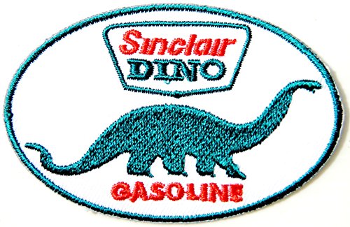 Sinclair Dino Gasoline Advertising Motor Oil Gasoline Service Station Pump Logo Sign Racing Patch Iron on Applique Embroidered T Shirt Jacket Costume by SURAPAN