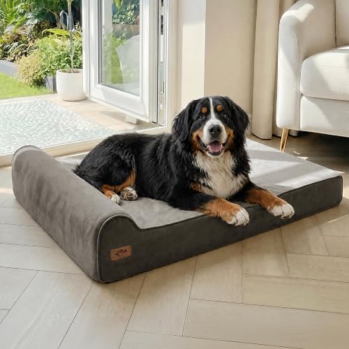 Image of Sytopia XXL 35D Memory Foam Dog Bed for Extra Large Dogs - 7 inch Thick Orthopedic Pet Couch for Seniors and Big Breeds up to 150 Pounds, with Waterproof Liner & Washable Cover, 50 inchx 34 inchx 7 inch, Dark Grey