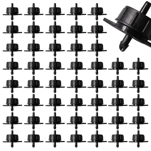 VooGenzek 50 Stücke 1 GPH Druckausgleichender Tropfer, 1/4 Zoll Kunststoff Bewässerungs Tropfstrahle, Gartenbewässerungstropfer, für die Bewässerung von Garten Rasenpflanzen, 4L