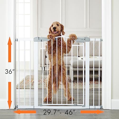 Cumbor Baby Gate 36" Extra Tall For 29.7-46In,Extra Wide Auto Closed Dog Gate For The House With No Drill Pressure Mounted Frame For Kids,Heavy Duty Metal Safety Pet Gate For Stairs,Doorway,Outdoor #TOP1