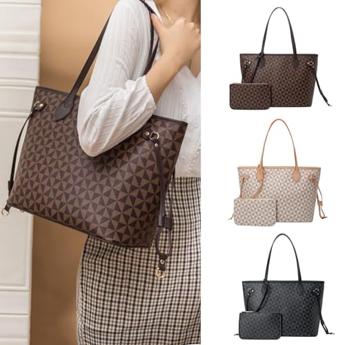 Bolso Tote de Cuero para Mujer con Billetera y Estampado Triangular miniatura 2
