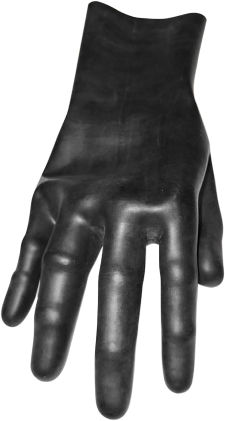 Latex Anatomical Short Gloves (Wrist Length) Fetish - Black (X-Small)