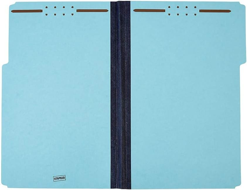 Staples Pressboard Fastener Folder, Legal Size, 1″ Expansion, Reinforced Durable Construction, 25/Box