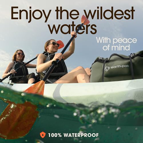 Earth Pak Waterproof Duffel Bag - Dry Bags 1680D TPU - Heavy Duty Waterproof Duffle - Camping & Boat Bag - 8x8 Pocket, Marine Dry Bag for Kayaking (Forest Green, 70L) - Image 6