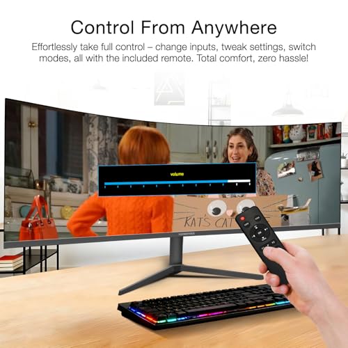 Image of 49 inch Curved Ultrawide Monitor with Remote, 120Hz WDQHD(5120 x 1440p) 5K Gaming Monitor R1500, HDR, 3000:1 Contrast, sRGB 125%, USB-C, FreeSync, PIP /PBP, Built-in Speaker, HDMI 2.1 & DP 1.4