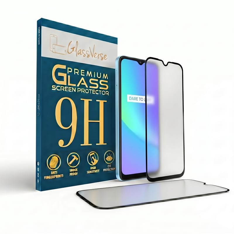 Image of GlassVerse Matte Tempered Glass for Realme C25 | Anti Glare, Smooth Touch Screen Protector, 9H Hardness, Edge to Edge, Case Friendly, Hassle-less Installation Kit Included. (Pack of 2)