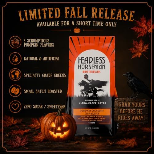 Headless Horseman Series 12oz Pumpkin Chocolate Chip Muffin Ground Coffee - 3