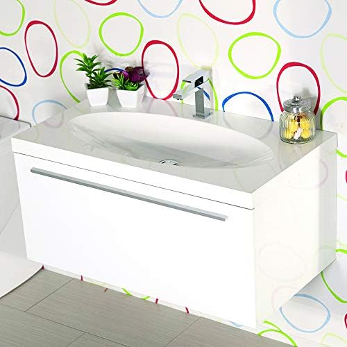 MarinelliGroup Arredo Bagno Mobile sospeso 90 cm con lavabo Specchio e Luce LED EDERA