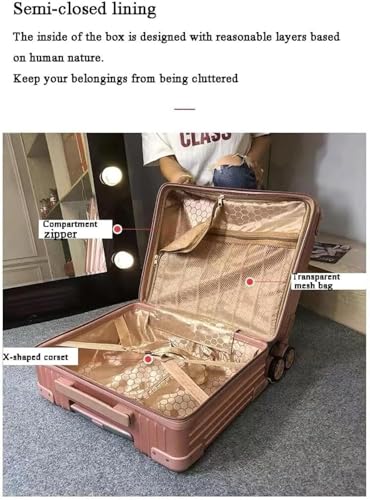 Travel Suitcase 2 Piece Sets Spinner 18inch Suitcase,With Telescopic Handle, 14-inch Cosmetic Case Carry-on Luggage (Color : Yellow, Size : 14+18in)4