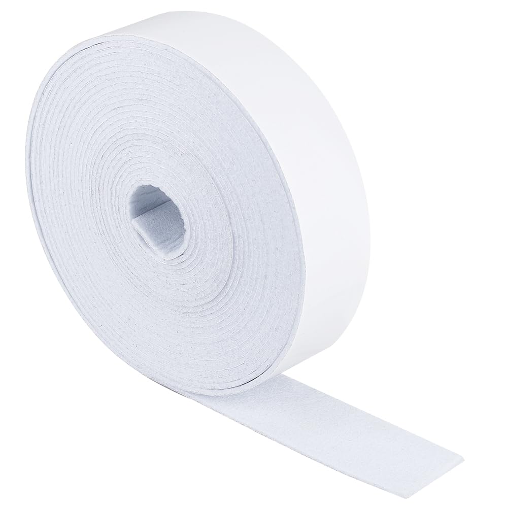 BENECREAT Nastro Adesivo in Feltro Bianco, 8m X 4cm X 2mm, Nastro Adesivo in Feltro Autoadesivo per Proteggere Mobili e Colla Fai Da Te