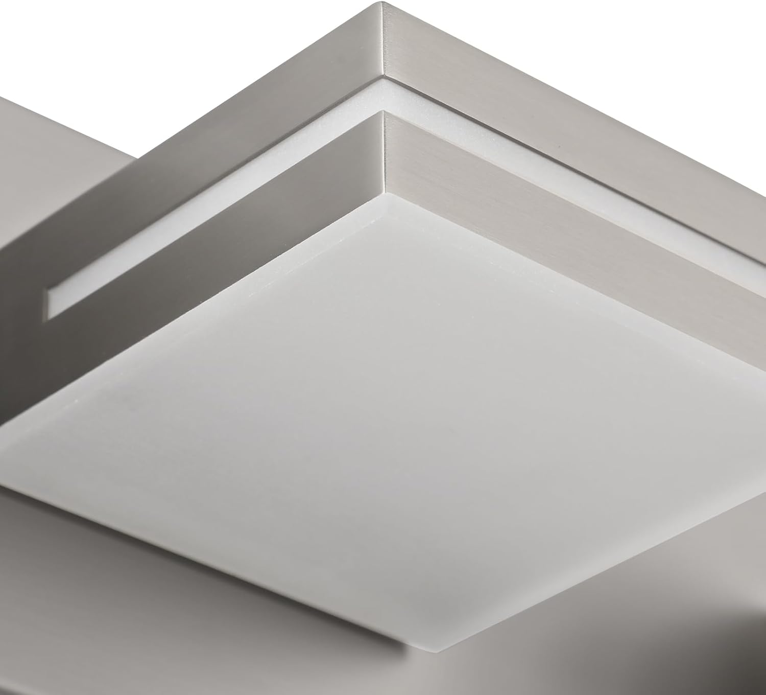 SineRise LED Modern Bathroom Vanity Light Fixtures (7-Light, 55-Inch, Dimmable), Brushed Nickel Modern Acrylic Bathroom Wall Lighting Fixtures Over Mirror (Cool White 6000K)