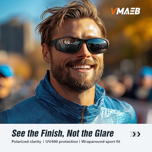 Sports Polarized Sunglasses for Mens Womens - Wrap Around TR90 Sun Glasses UV400 Shades for Cycling Fishing Running2