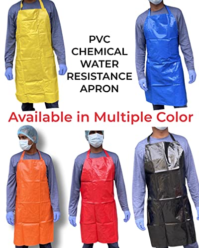 Image of Waterproof Aprons for Diswashing, Chemical Handling, Meat Cutting, Liquid handling, Durable, Multi purpose (24 * 36, ORANGE, 1)