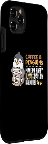 Miniatura 3 de Funda divertida para iPhone 11 Pro Max Coffee And Penguins Make Me Happy