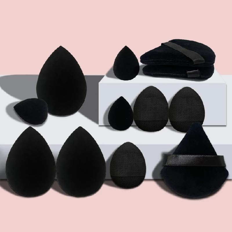 12pcs Small Medium and Large Combination Set Makeup Puff Essential for Beginners Cosmetic Puff Set Makeup Foundation Sponge (Color : Pink) - Image 3
