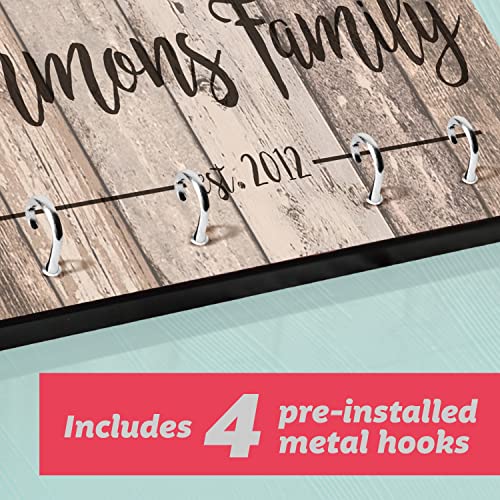 Pattern Pop Personalized Rustic Wood Plank Look Family Key Hanger #TOP6