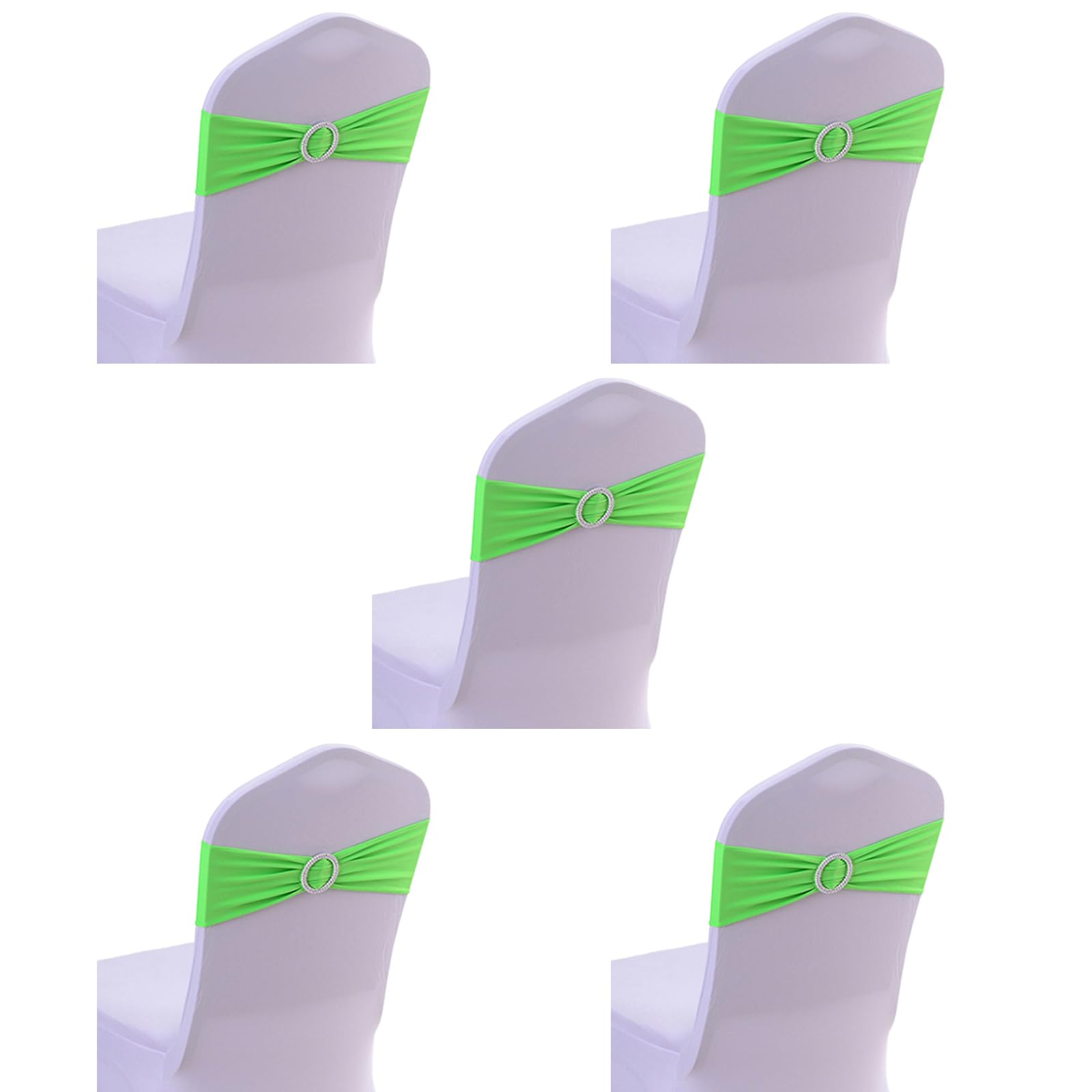 YWLUUOO 5Pcs Spandexs Chair Cover Band Ribbon Chair Tie Back for Party Banquets Wedding Decoration Knots Bows Tie