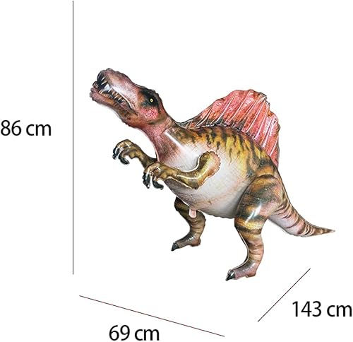 Miniatura 2 de Globo de aluminio de dinosaurio gigante 4D de pie para helio, anquilosaurio, espinosaurio, parasaurolofo, dragón, suministros de fiesta de