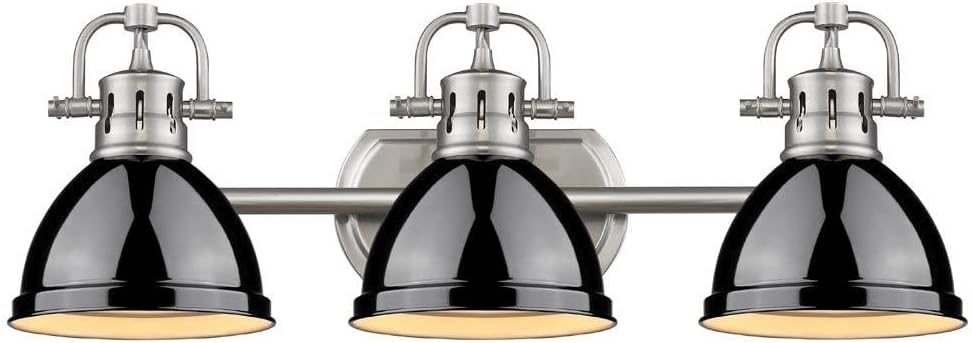 24.5 inch 3 Light Vanity Light in Classic Style 8.5 inches High by 24.5 inches Wide-Pewter Finish-Sea Foam Shade Color Industrial Vanity Lighting 170-Bel-4159528