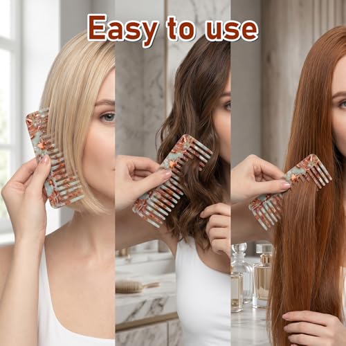 Peine pequeño de dientes anchos en acetato para cabello miniatura 4