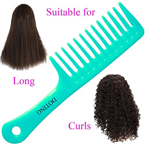 Wide Tooth Comb For Curly Hair,Long Hair,Wet Hair,Detangling Comb Large(Cyan) #TOP1