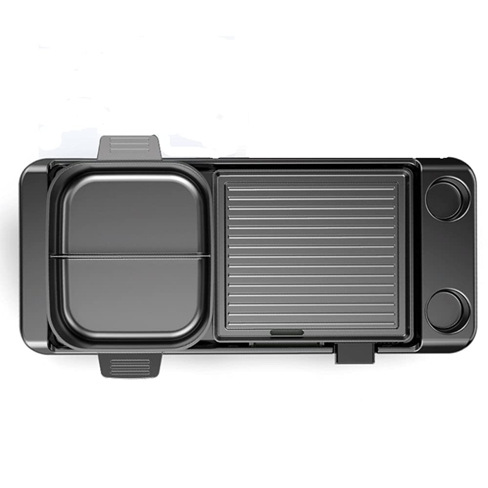 Gerrit Electric Grill Indoor, 2 in 1 Hot Pot with Grill for Indoor and Korean BBQ Smokeless Grill with Shabu, of Stone Non-Stick Pan for 2-12 People