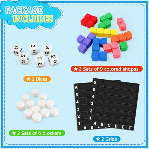 STEM Puzzle Game The Brain Square With 160000+ Solutions Pattern Matching Blocks Brain Teaser Toy Roll Dice & Race Your Opponent to Fill Grid Travel Game for Kids & Teens Back To School Birthday Gift by NONSOMPLE - Image 2
