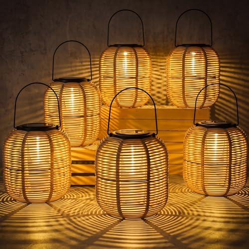 Rattan Hanging Solar Lights