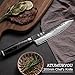 Japanese Chef Knife, 8 Inch Damascus Kitchen Knife with VG10 Steel Core, Professional Black Forged Kitchen Knives with Ergonomic Handle, Leather Sheath & Luxury Gift Box, Birthday Gifts for Men Women