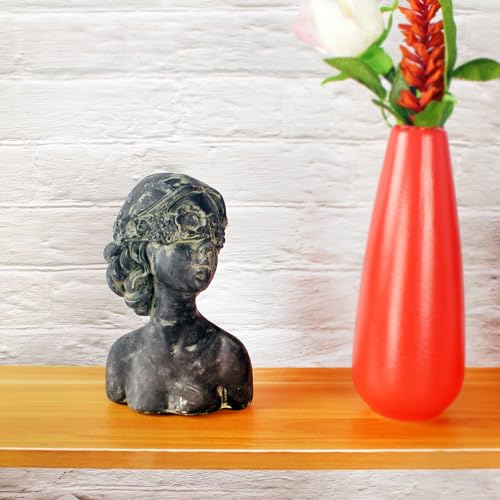 Figuras decorativas de resina con rostro femenino 7.1 in x 4.7 in miniatura 4