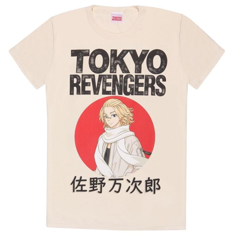 Tokyo Revengers Manjiro Sano Red Circle Hombre Camiseta Arena XXL 100% algodón Regular