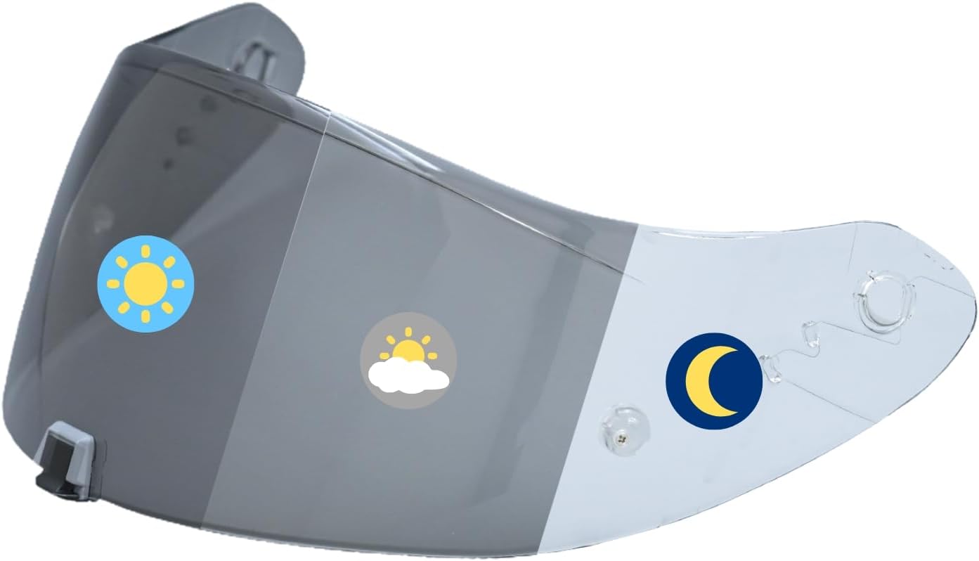 Photochromic Visor Compatible With R1 Air,T520,ST1400 Replacement Transition Motorcycle Helmet Face Shield Visor (R1 Air,T520,ST1400 Clear To Smoke)