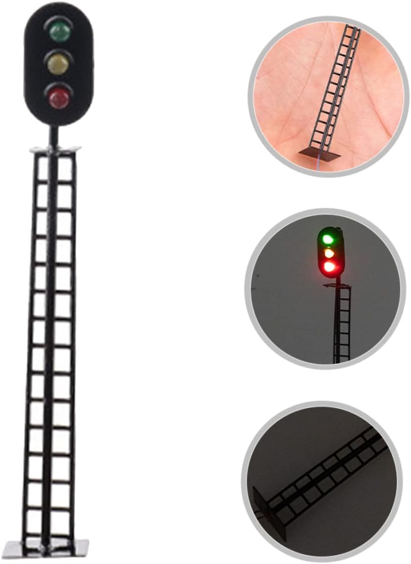 4pcs Signal Light Model for Sand Table Scenarios Compact Yellow Lamp for Train Layouts Building and Decorative Photography