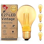 greenandco – greenandco 4x E27 LED Vintage Glühbirne A60 gold 2W 65lm 180