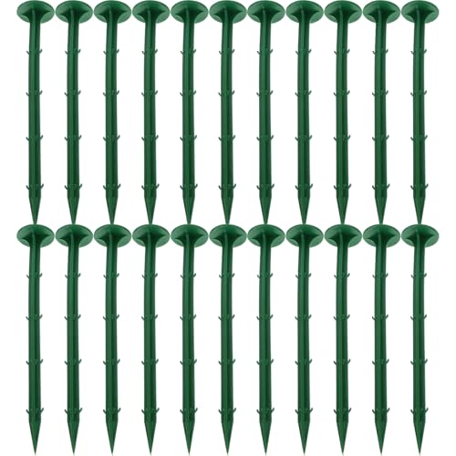 Piquets en plastique vert pour jardin NUOBESTY de fixation bâche 100 pcs - 2