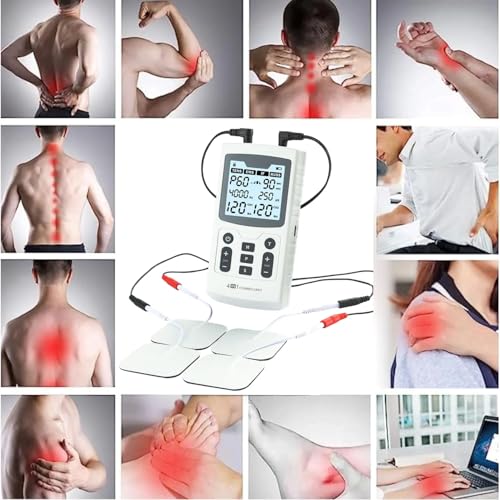 Image of Delta Interferential Therapy IFT TENS EMS Machine for Physiotherapy Massager, 60 modes, 50 Intensity Levels, AC /DC operated, Dual Channel, Muscle Nerve Stimulator 4 in 1 Combo therapy